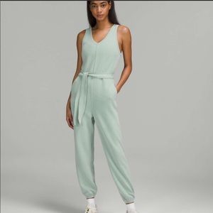 Lululemon Easy of it All V-Neck Jumpsuit, Silverblue, Size 12.